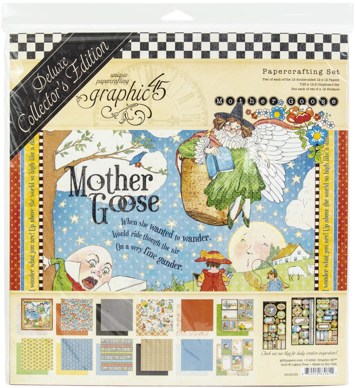 Graphic 45 Deluxe Collector's Edition Pack 12"X12"-Mother Goose